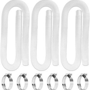 1.25" x 59" Pool Hoses Compatible with Intex Pool Skimmer Surface Pump Filter, Pump Hoses Tubes for Above Ground Pool Sand Filter, 2 Packs with 4 Hose Clamps